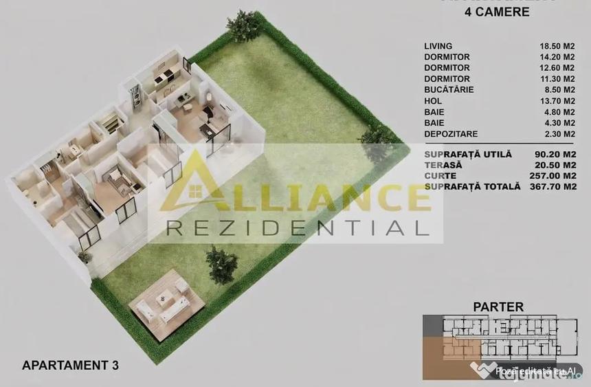 {CURTE 257 MP} Apartament 4 camere - 2 bai | DECOMANDAT - Popesti Leordeni (Bucuresti-Ilfov) - 3