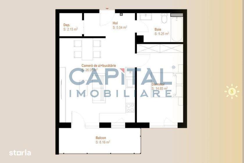 Apartament cu 2 camere semidecomandat în Florești — fotografia 3