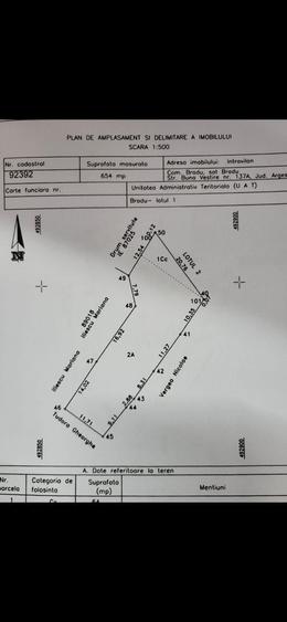 Teren de 654 mp, în Bradu