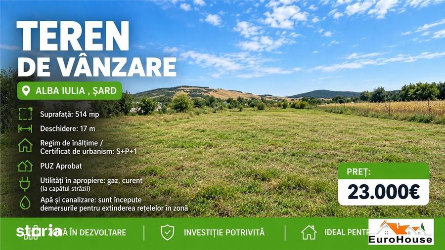 Teren Intravilan De Vanzare I Sard I 516MP I 17M Deschidere I - 1