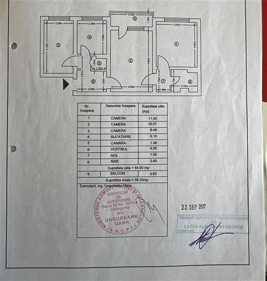 Apartament cu 3 camere semidecomandat, mobilat în Tătărași