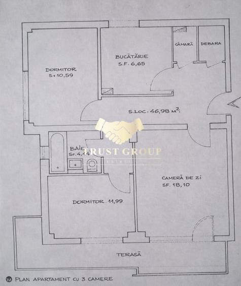 Apartament cu 3 camere decomandat în Arcul de Triumf