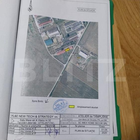Spațiu industrial, de 1,200 mp, în Botiz