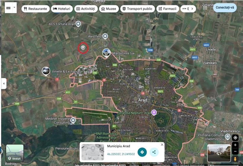 Teren agricol extravilan de 24425 mp, în Exterior Nord