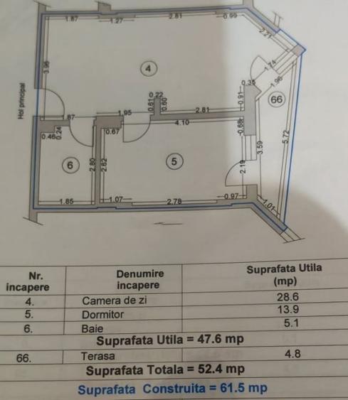 Apartament cu 2 camere semidecomandat, mobilat în Mamaia-Sat