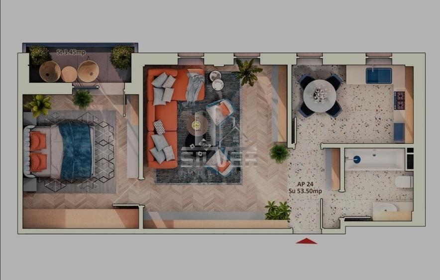 Apartament cu 2 camere semidecomandat în Semicentral