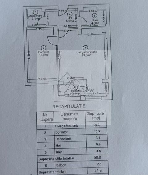 Apartament cu 2 camere decomandat, mobilat în Central