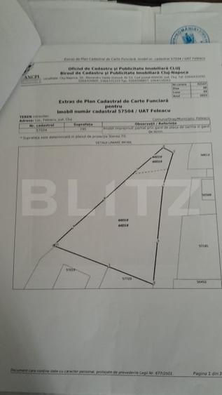 Teren Construcții intravilan de 795 mp, în Exterior Sud