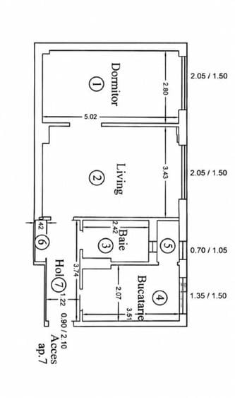 Apartament cu 2 camere semidecomandat, mobilat în Central