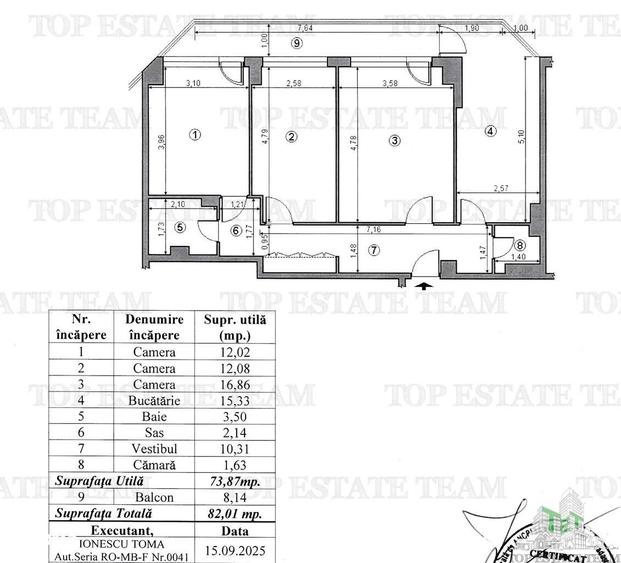 Apartament cu 3 camere decomandat în 1 Mai