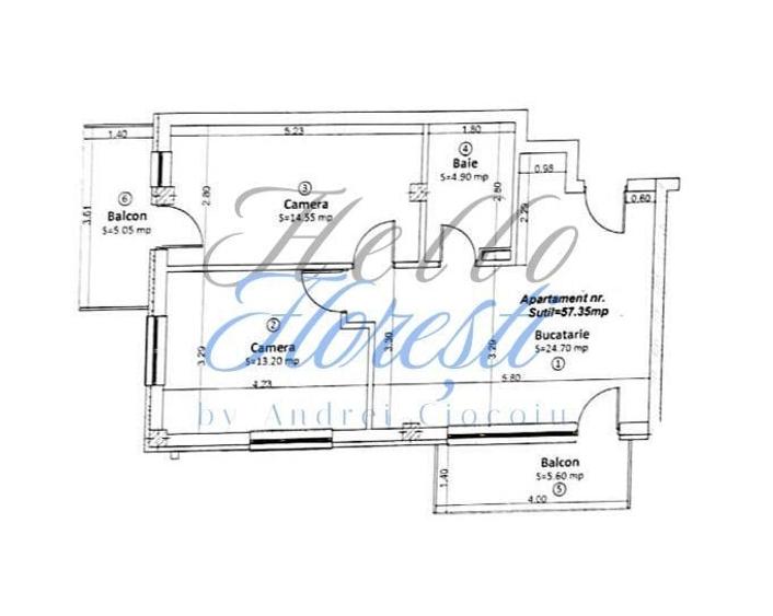 Apartament cu 3 camere semidecomandat în Florești — fotografia 2
