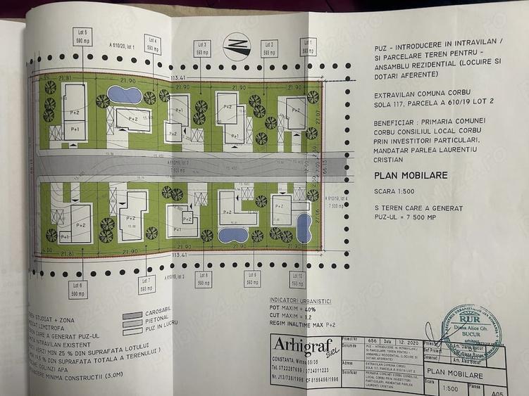 Teren de 590 mp, în Corbu