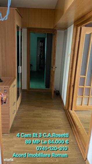 4 camere , etaj 3 ,C.A.Rosetti - 11