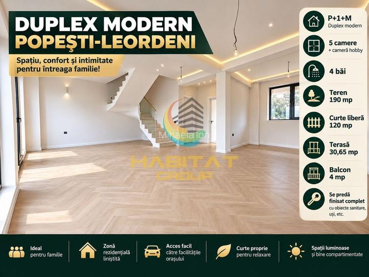Vânzare Duplex P+1+M 180 mp - Popești Leordeni