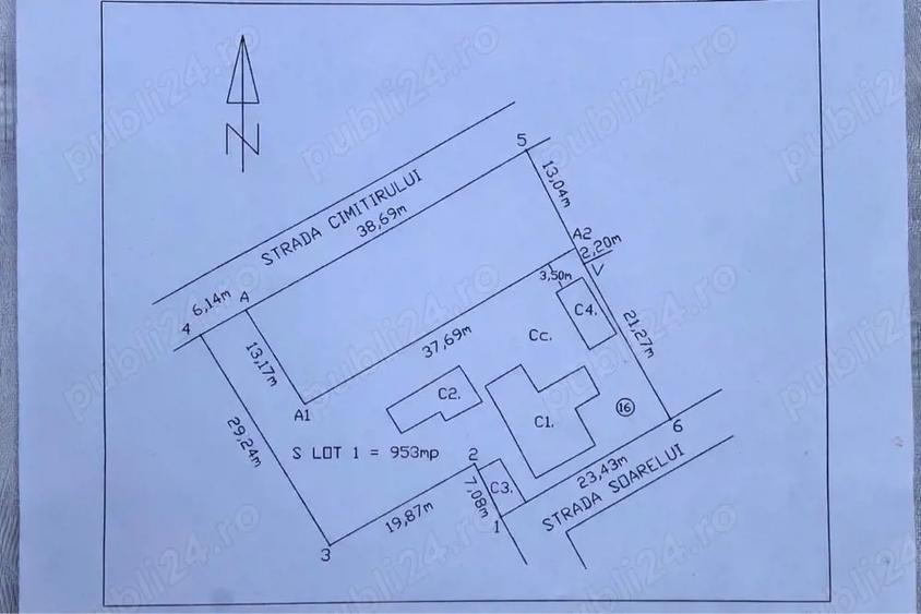 Casă cu Teren 953 Mp în Fetești-Gară