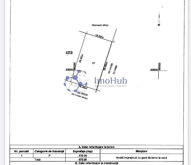 Teren Construcții intravilan de 478 mp, în Lețcani