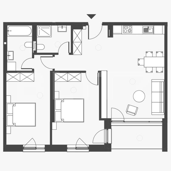 Apartament cu 3 camere semidecomandat în Semicentral