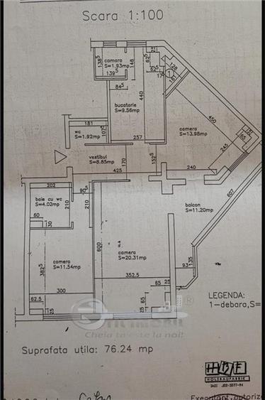 Apartament cu 3 camere decomandat în Dacia