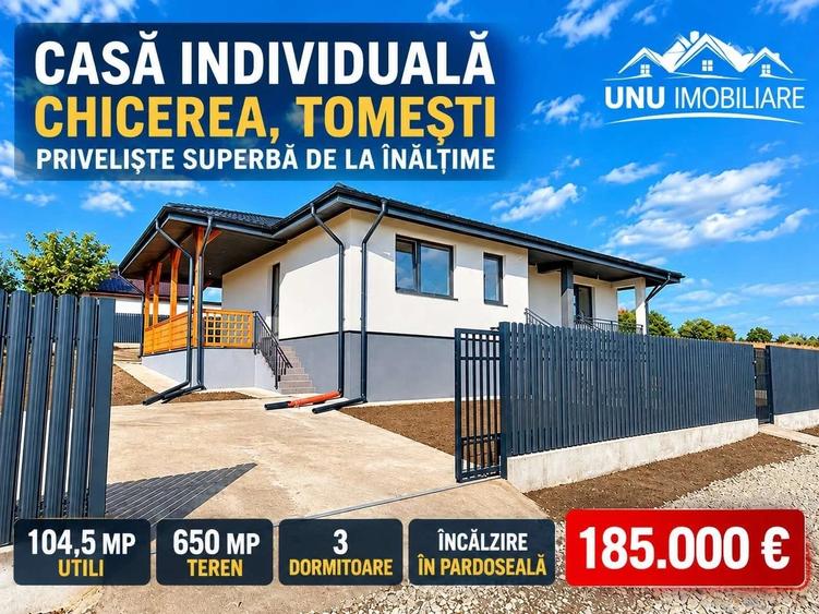 Casă individuală cu 4 camere cu Teren 650 Mp în Tomești