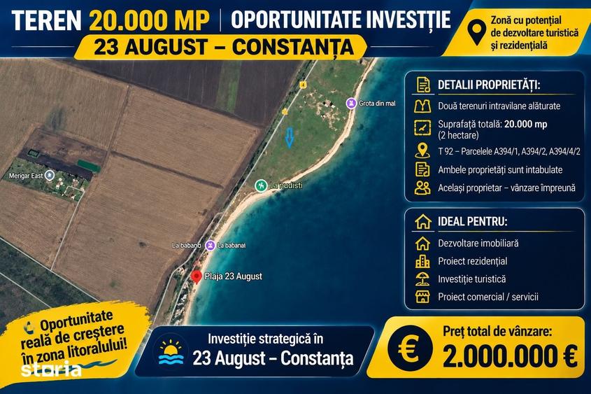 Teren de 14200 mp, în 23 August