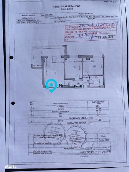 Apartament cu 3 camere în Central