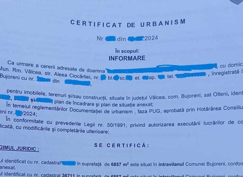 Teren intravilan de 6857 mp, în Bujoreni