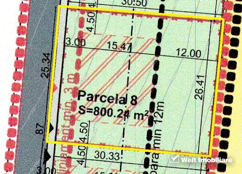 Teren Construcții intravilan de 800 mp, în Sopor