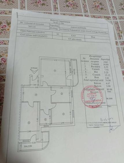Apartament cu 3 camere în Central