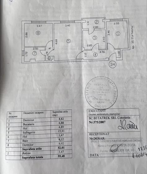 Apartament cu 3 camere semidecomandat în Inel I