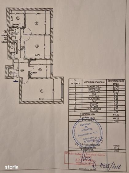 Apartament cu 3 camere decomandat, mobilat în Rahova