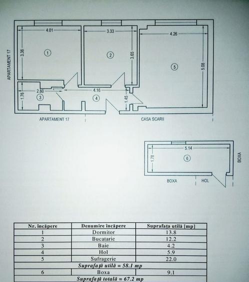 Apartament cu 2 camere decomandat în Central