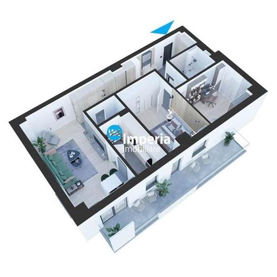 Apartament cu 3 camere decomandat în Aeroport