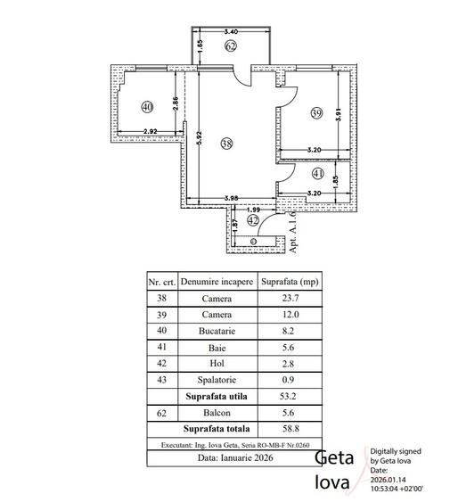 Apartament cu 2 camere semidecomandat în Sisești