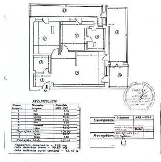 Apartament cu 3 camere decomandat în Aviației