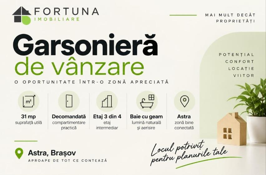 Garsoniera, decomandata, de vânzare în Astra - 4
