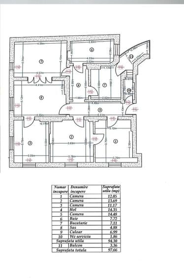 Apartament cu 5 camere decomandat în Națiunile Unite