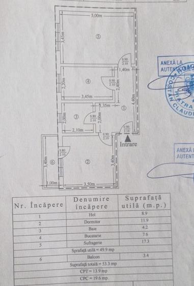 Apartament cu 2 camere decomandat în Mărăței