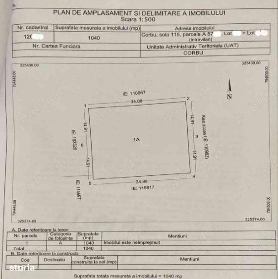 Teren de 1040 mp, în Exterior Vest