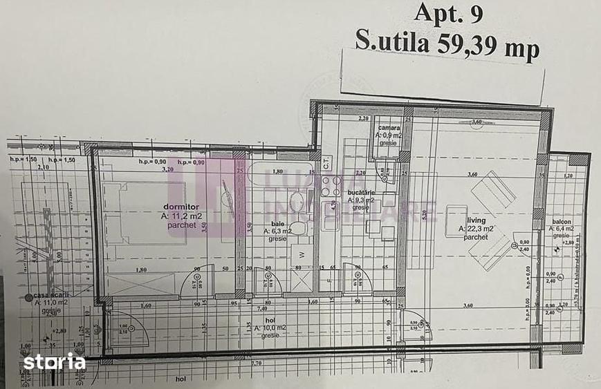 Apartament cu 2 camere în Țiglari