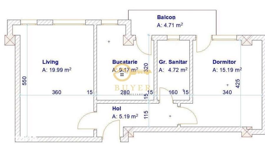 Apartament cu 2 camere în Turnișor