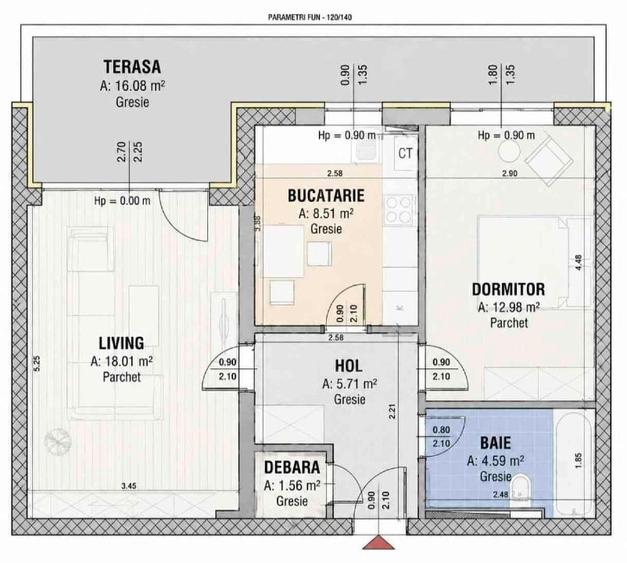 Apartament cu 2 camere decomandat în Tractorul