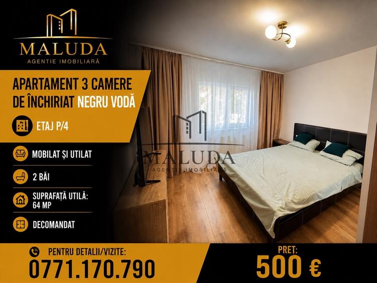 Apartament 3 camere de inchiriat, Negru Voda - 1
