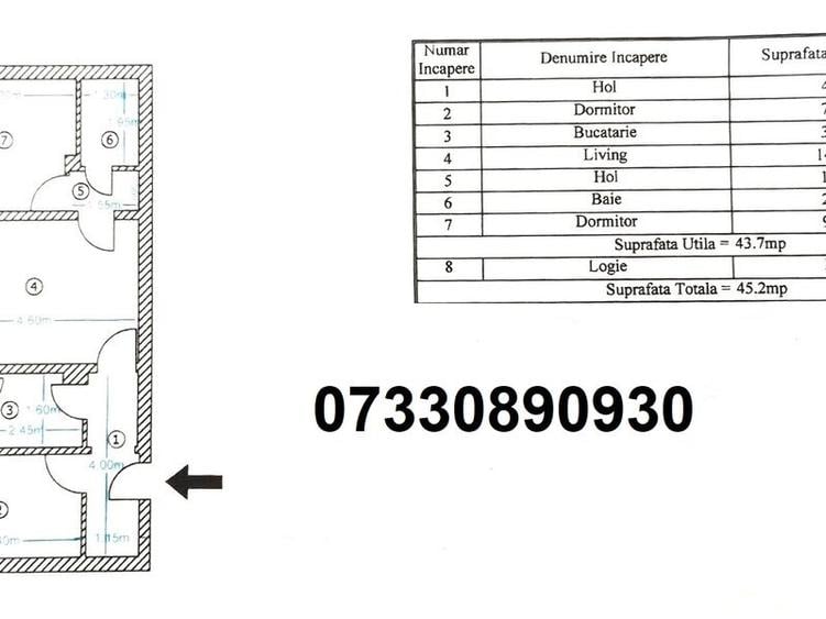 Apartament cu 3 camere semidecomandat în Drumul Taberei