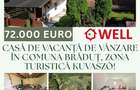 Casă de vacanță de vânzare în comuna Brăduț, zona turistică Kuvaszó!