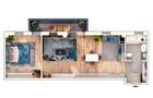 Apartament 2 camere, 52 mp, 6 mp balcon, parcare subterana - 1
