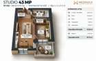 Studio 43 mp cu balcon de 6,7 mp