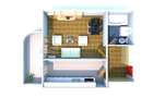Apartament 1 camera Galata - intabulat, 44mp Cod:154167