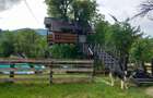 Cabana/pensiune de vanzare cu casuta in copac, Casa A-frame, piscina, ciubar. Judet Dimbovita, 110 km distanta Bucuresti. Pret 55.000 EUR negociabil. - 3