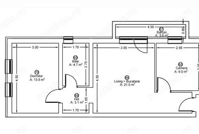 Apartament cu 3 camere semidecomandat în Central - 3