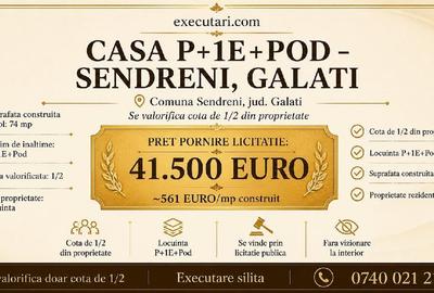 Casă individuală cu 2 camere cu Teren 74 Mp în Șendreni